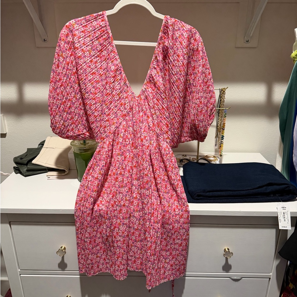 Zara Pink Floral Backless Dress